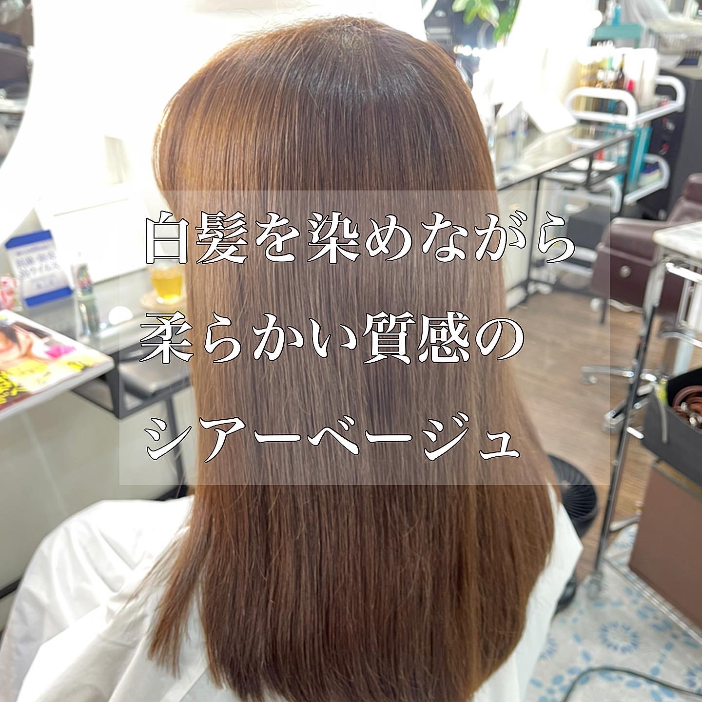 白髪を染めながら柔らかい質感のシアーベージュ ブログ 銀座美容室カロン銀座 Calon ヘアカラーサロン 白髪を染めながら柔らかい質感のシアーベージュ ブログ 銀座美容室カロン銀座 Calon ヘアカラーサロン